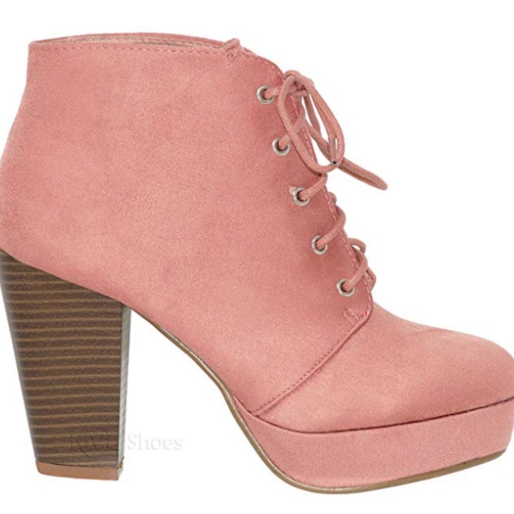 GARLAND Peachy Pink Heeled Ankle Booties - Picture 3 of 7